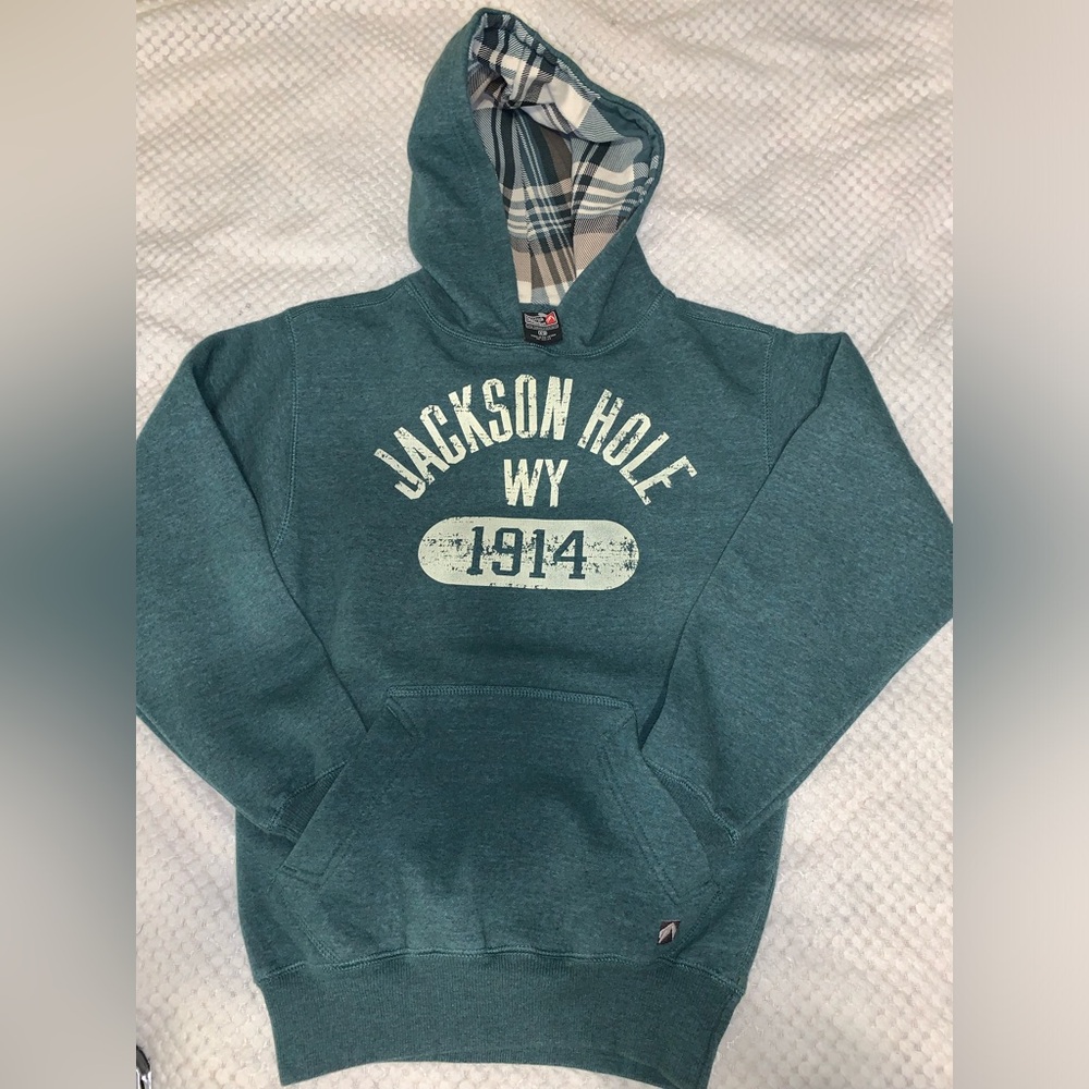 Jackson Hole Teal Hoodie sweater by outfitter trading.